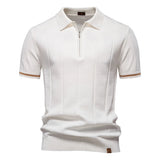 AIOPESON Men's Slim Fit Zipper Polo Shirt | Sport & Office