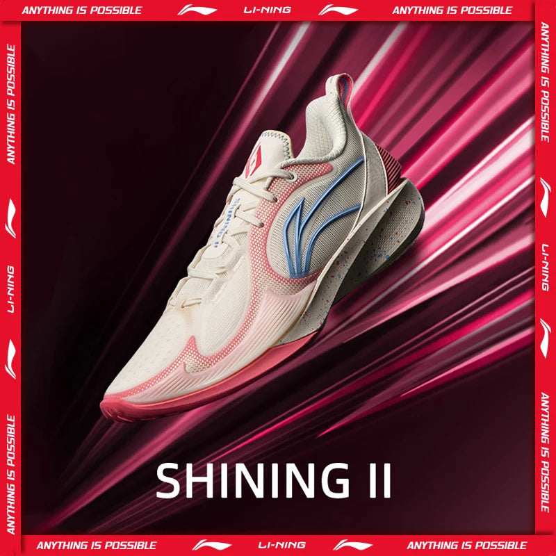 Li-Ning Men's SHINING II On Court  Basketball Shoes BOOM Cushion Rebound Breathable LiNing Wear-resistant Sport Shoes ABPV003