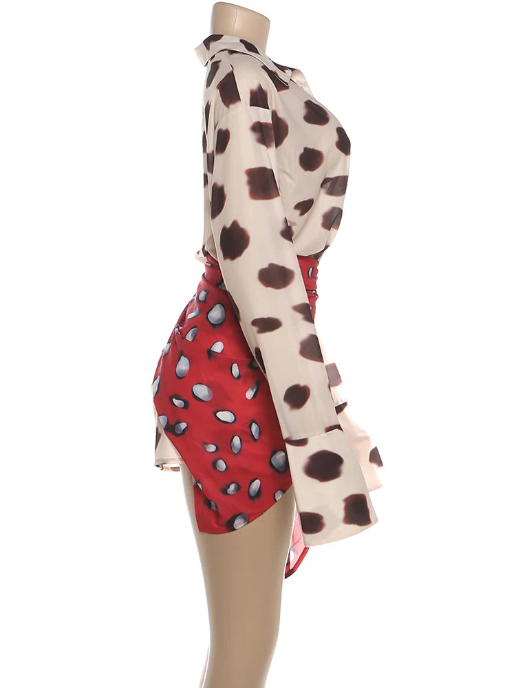 NIBBER Silk Scarf Patchwork Bodycon Dress – Women