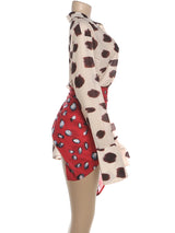 NIBBER Silk Scarf Patchwork Bodycon Dress – Women