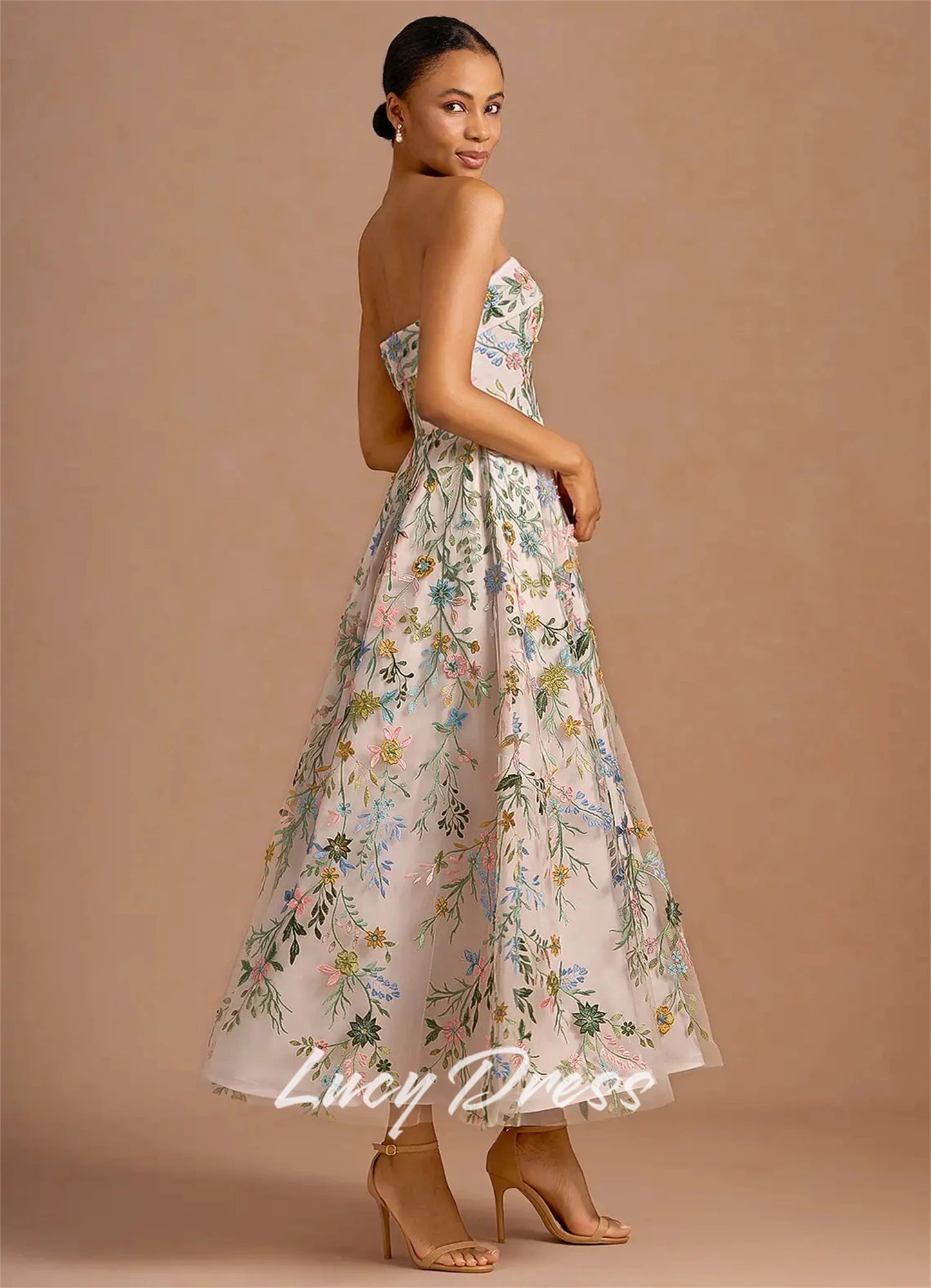 Lucy Floral A-Line Gown | Wedding & Prom Dress