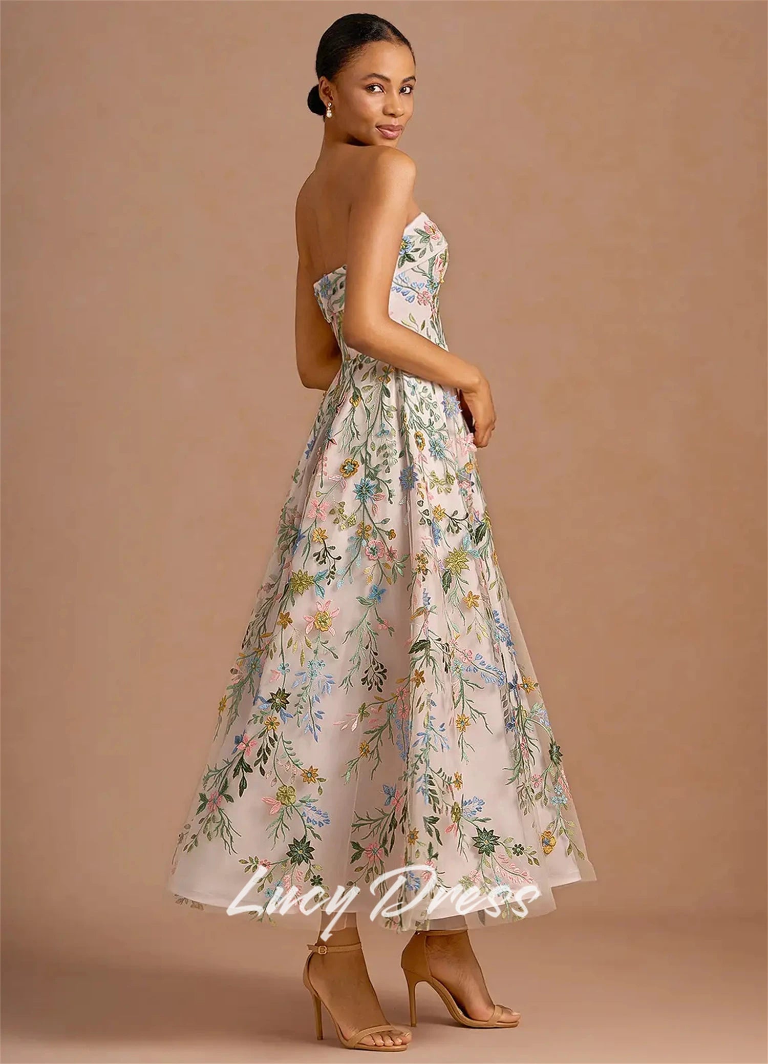 Lucy Floral A-Line Gown | Wedding & Prom Dress
