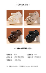 Women's Platform Clog Sandals with Flower Decor — EVA Wedge Beach Shoes