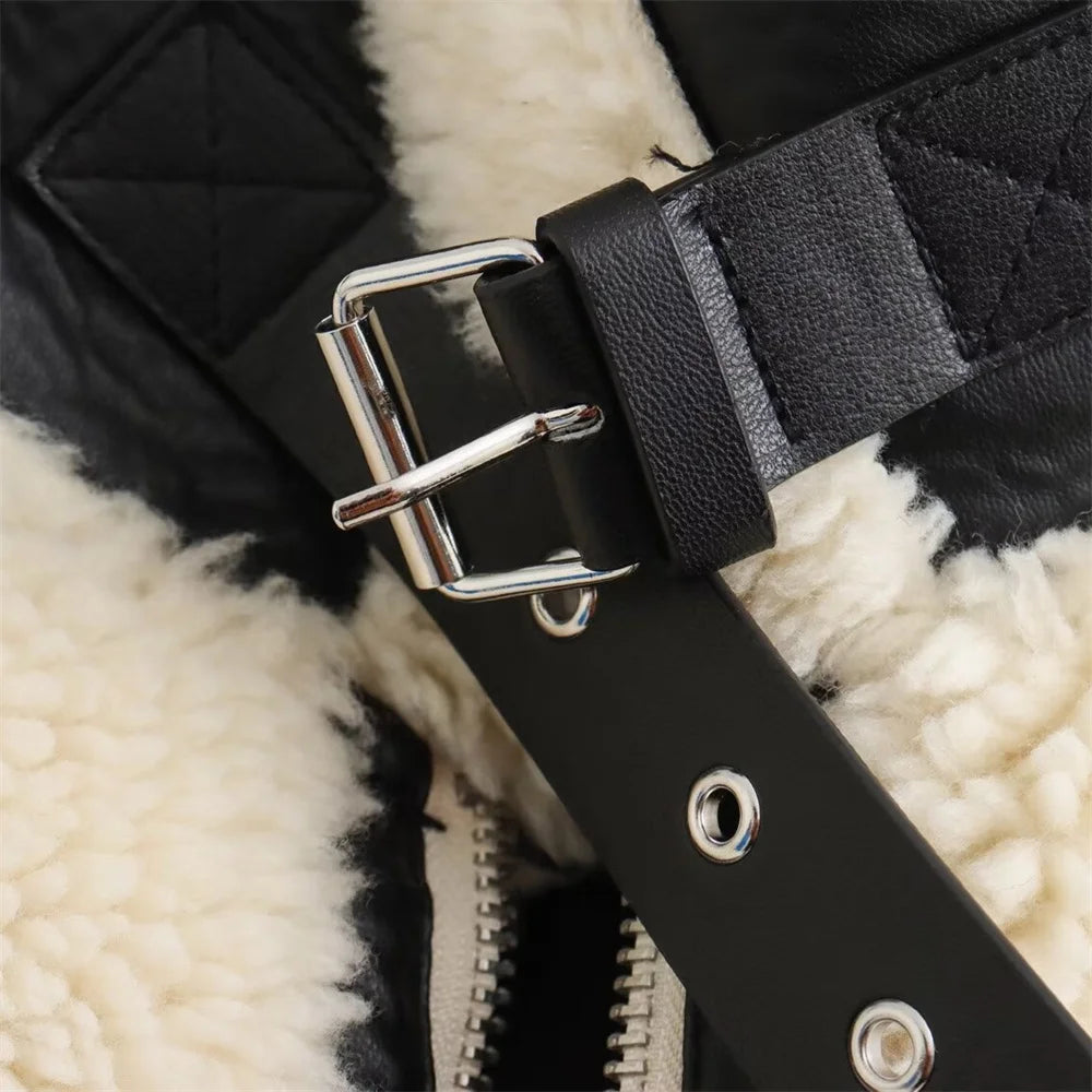 Faux-Fur Trimmed Moto Jacket