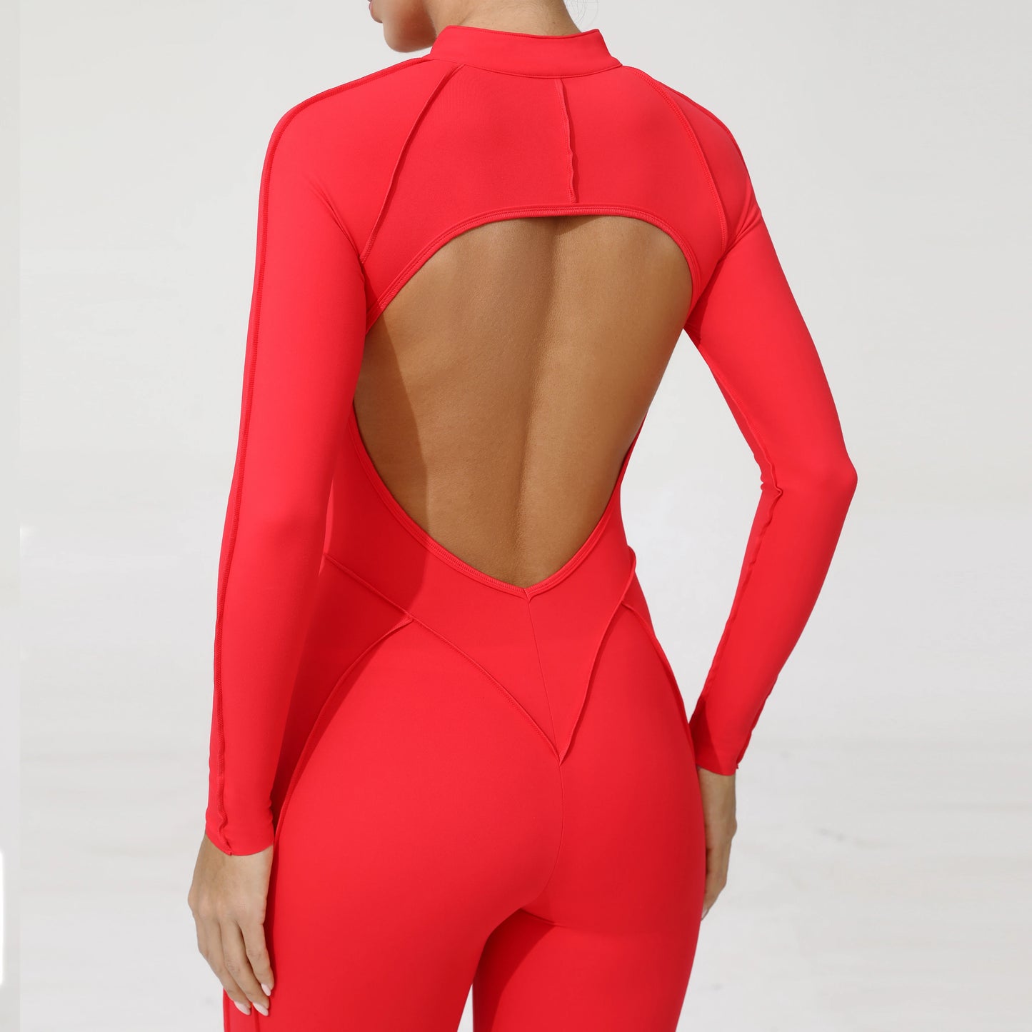 Long Sleeve Zip-Front Yoga Jumpsuit
