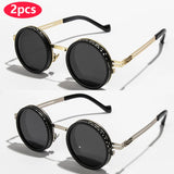 New Adjustable 1-9 Sunglasses Punk Polarized Sun Glasses Men Women Round ND Filter Lenses Retro Fishing Eyeglasses Shades