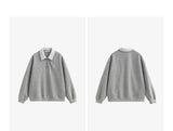 Women’s Green Colorblock Collared Sweatshirt