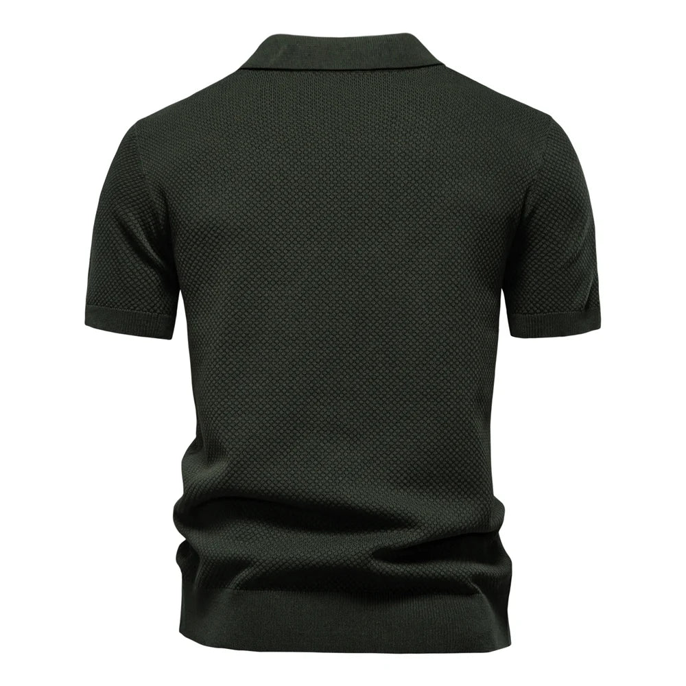 Men's Premium Solid Polo Shirt | Breathable Knit Casual Top