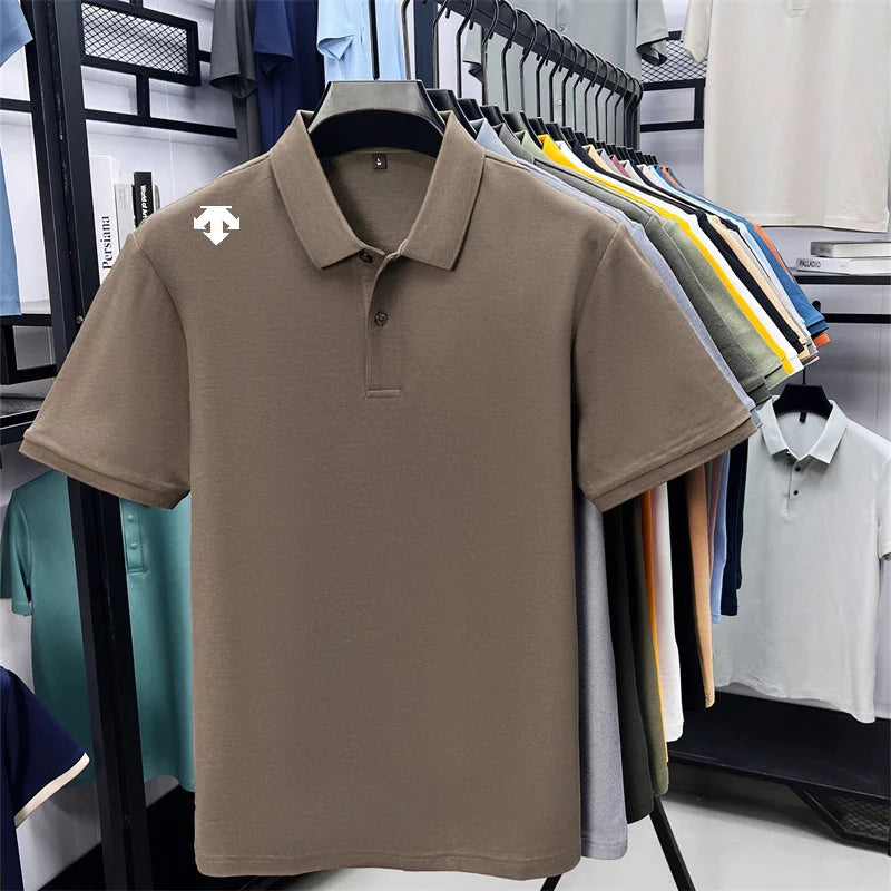 Men's Luxury Cotton Polo | Geometric Print Summer Shirt
