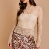 Y2K Floral Lace Mesh Top