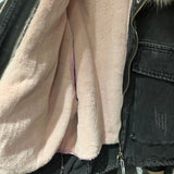 Women's Fox Fur Denim Winter Jacket – 2025 USA Streetwear Edition