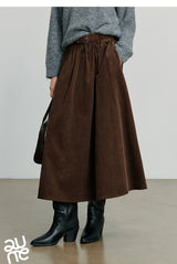 Toyouth Corduroy Ankle-Length A-Line Skirt | Autumn 2025