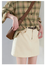Chic Ven Women's Corduroy A-Line Mini Skirt