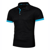 Summer Short Sleeve Polo Shirt Mens Large Stritching T Shirts Lapel Business Breathable Tee Shirt Lightweight Sweatwear