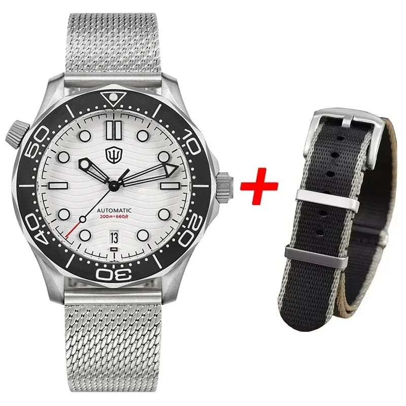 Watchdives WD007 V4 42mm Watch PT5000 Automatic Movement Titanium NTTD Wristwatch Domed Sapphire Crystal C3 Super Luminous Watch
