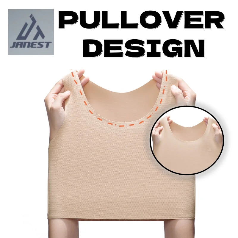 Seamless Pullover Chest Binder – Breathable USA-Made Comfort Sportswear Thin Vest