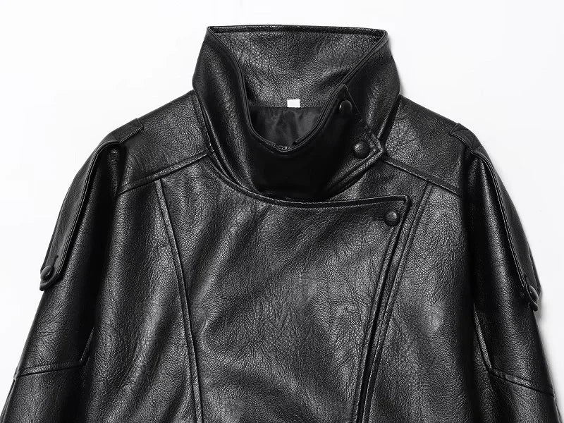 MUJER Faux Leather Jackets for Women Oversize Women's Bomber Jacket Fashion Winter Womens Coats Outerwears Demi-season Jackets
