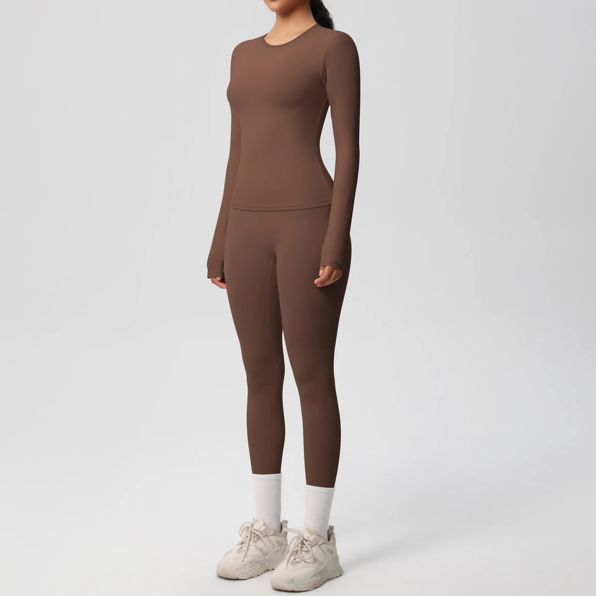 2 PCS Sportswear Yoga Set Gym Clothes Yoga Suits For Women Fitness Set Tracksuits Sports Long Sleeve Crop Top Gym Leggings