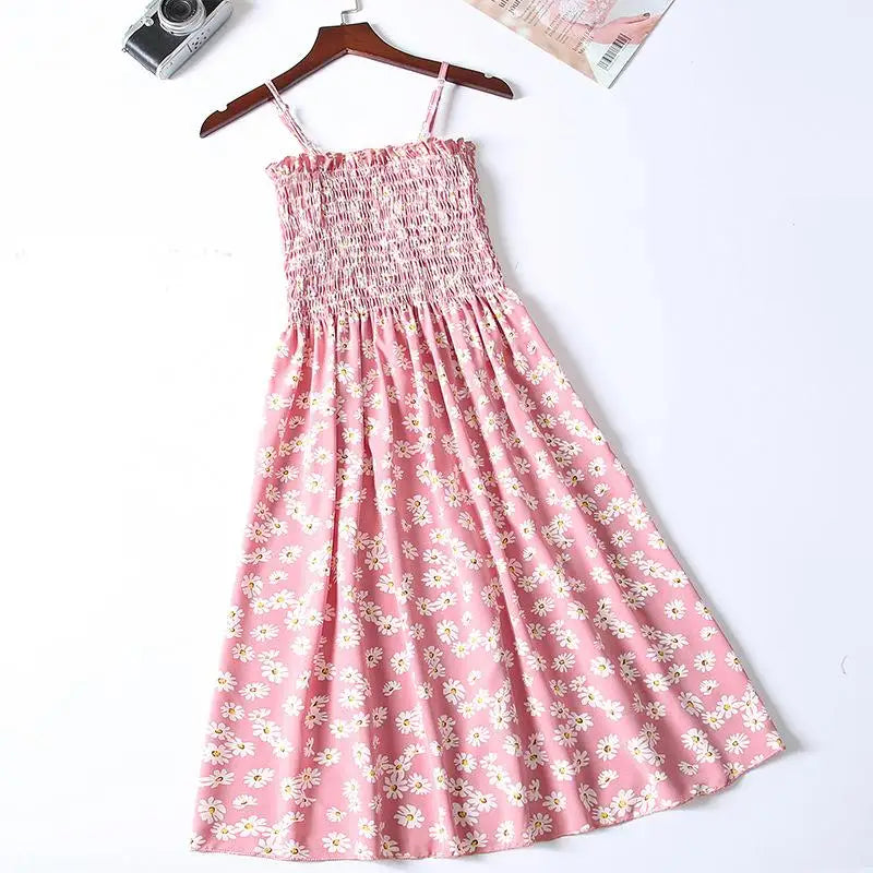 Summer Chiffon Spaghetti Strap Mini Dress