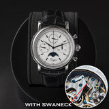 Sugess Men Watch ST1908 Swanneck Movement Mechanical Chronograph Wristwatch Genuine Moonphase Calendar Vintage Leather NEW 2023