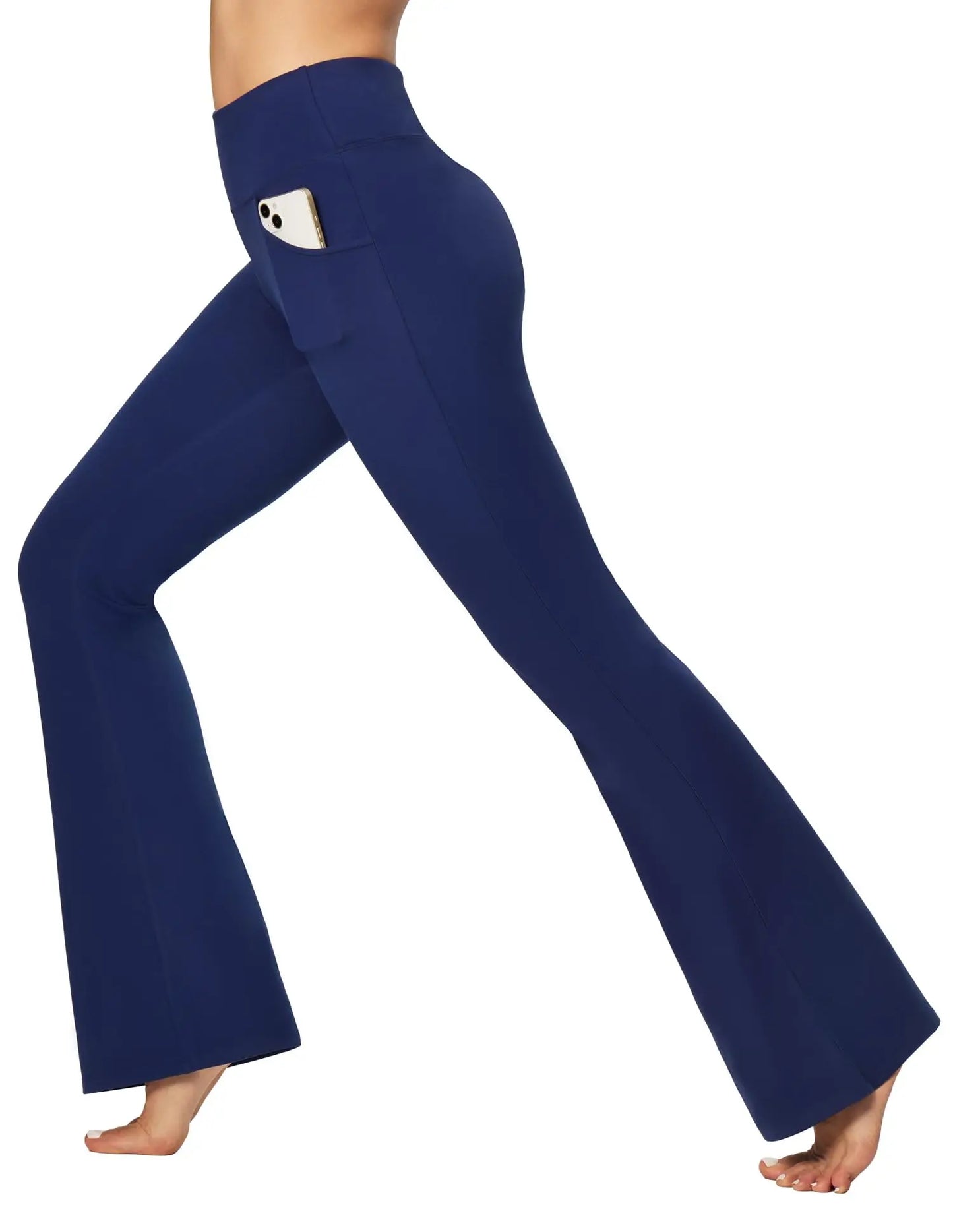 High-Waisted Flare Yoga Pants with Pockets