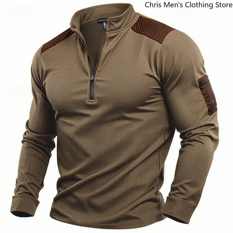 Men’s Stand-Collar Cotton-Blend Pullover