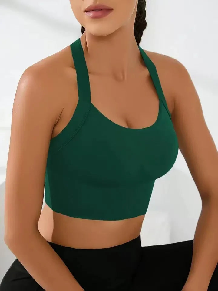 Cross-Back Adjustable Seamless Sports Bra Set – Breathable & Pad-Free