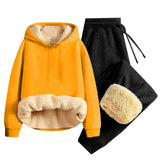 Men’s Thickened Lamb Velvet Hoodie Set