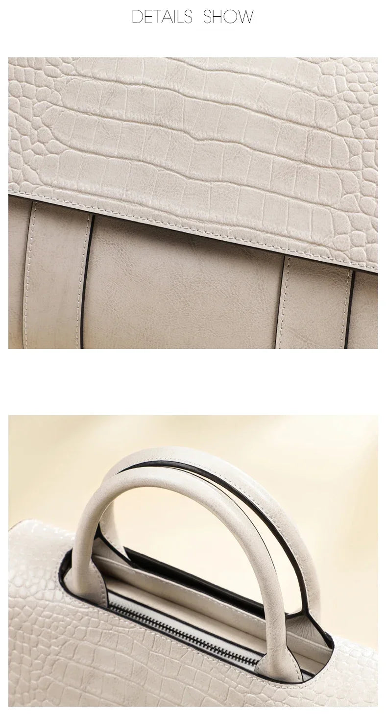 Women's Cow Real Leather Crossbody Bag Female Cowhide Designer Luxury Shoulder Bags Ladies Casual Retro Large Capacity Handbag