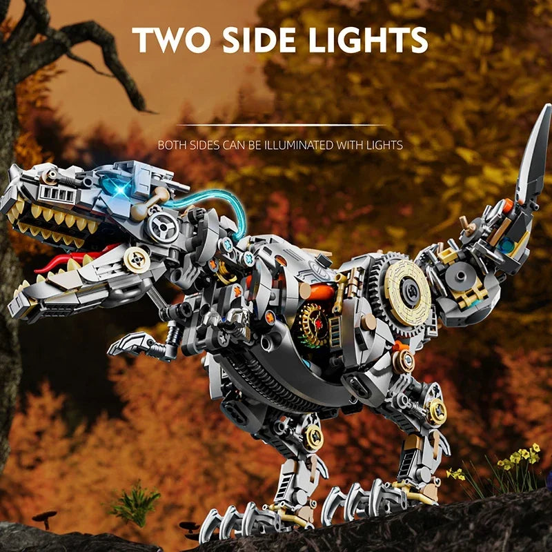 1268PCS Dinosaur Building Blocks Mechanical T-Rex Model Bricks Creative Desktop Decoration Educational DIY Toys Holiday Gifts