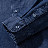 Classic Washed Denim Shirt Men's 2025 Autumn New Dark Blue Fashion Loose Casual Long-sleeved Jean Shirts Korean Clothes
