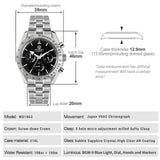 Watchdives WD1863 Chronograph Watch VK63 Quartz Movement Bubble Sapphire Crystal 10Bar Waterproof Luminous 39mm Vintage Watches