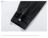 Men Fashion Denim Jackets Coats Loose Fit Pockets Solid Turn Down Collar Full Sleeve Regular Jacket Spring 2025 Causal Clothing