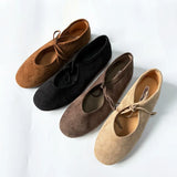 Round Toe Mary Jane Flats with Butterfly Knot