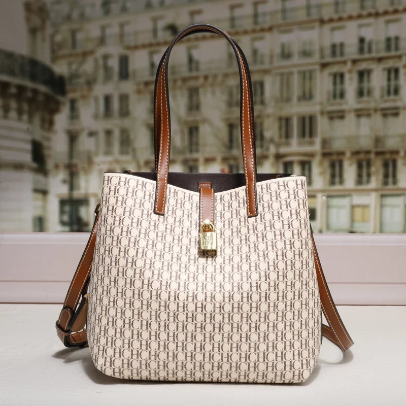 Large Capacity Leather Crossbody Tote