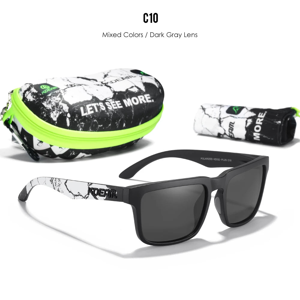 KDEAM Large Size Men's Sunglasses Polarized Photochromic Night Vision Goggles Oversized Sun Glasses With 154mm Width KD332 PLUS