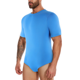 Mens Short Sleeve Full Body Shaper Bodysuit Tummy Control Romper Pajamas Waist Trainer Slimming Shapewear Underwear Undershirts