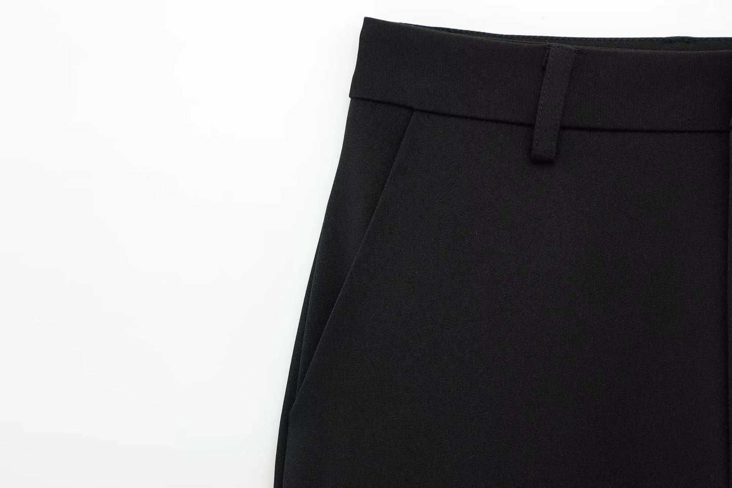 TFMLN Fashion Set For Women Summer 2025 New Slim Lapel Zipper Short Sleeve Coat Top Wide Leg Pants Two Piece Set Leisure Black