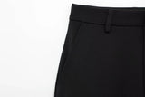 TFMLN Fashion Set For Women Summer 2025 New Slim Lapel Zipper Short Sleeve Coat Top Wide Leg Pants Two Piece Set Leisure Black
