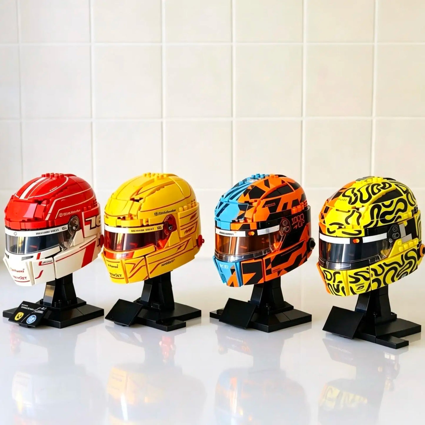 2026 Popular Racing Car Fleet Racing Driver Lewis Hamilton Charles Leclerc Oscar Piastri Lando Norris Helmet Bricks Model Toys