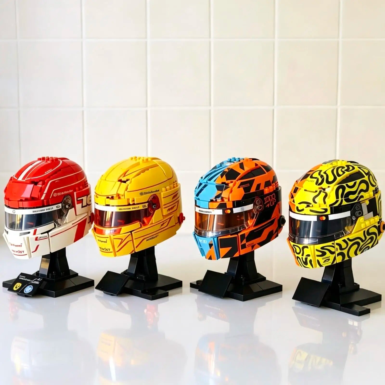 2026 Popular Racing Car Fleet Racing Driver Lewis Hamilton Charles Leclerc Oscar Piastri Lando Norris Helmet Bricks Model Toys