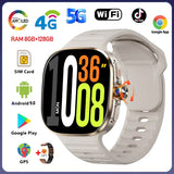 8GB+128GB RAM 4G/3G Smart Watch 2.40 inch AMOLED 2100mah Battery 900W Camera GPS WIFI Google APPS Download Smartwatch Android 10