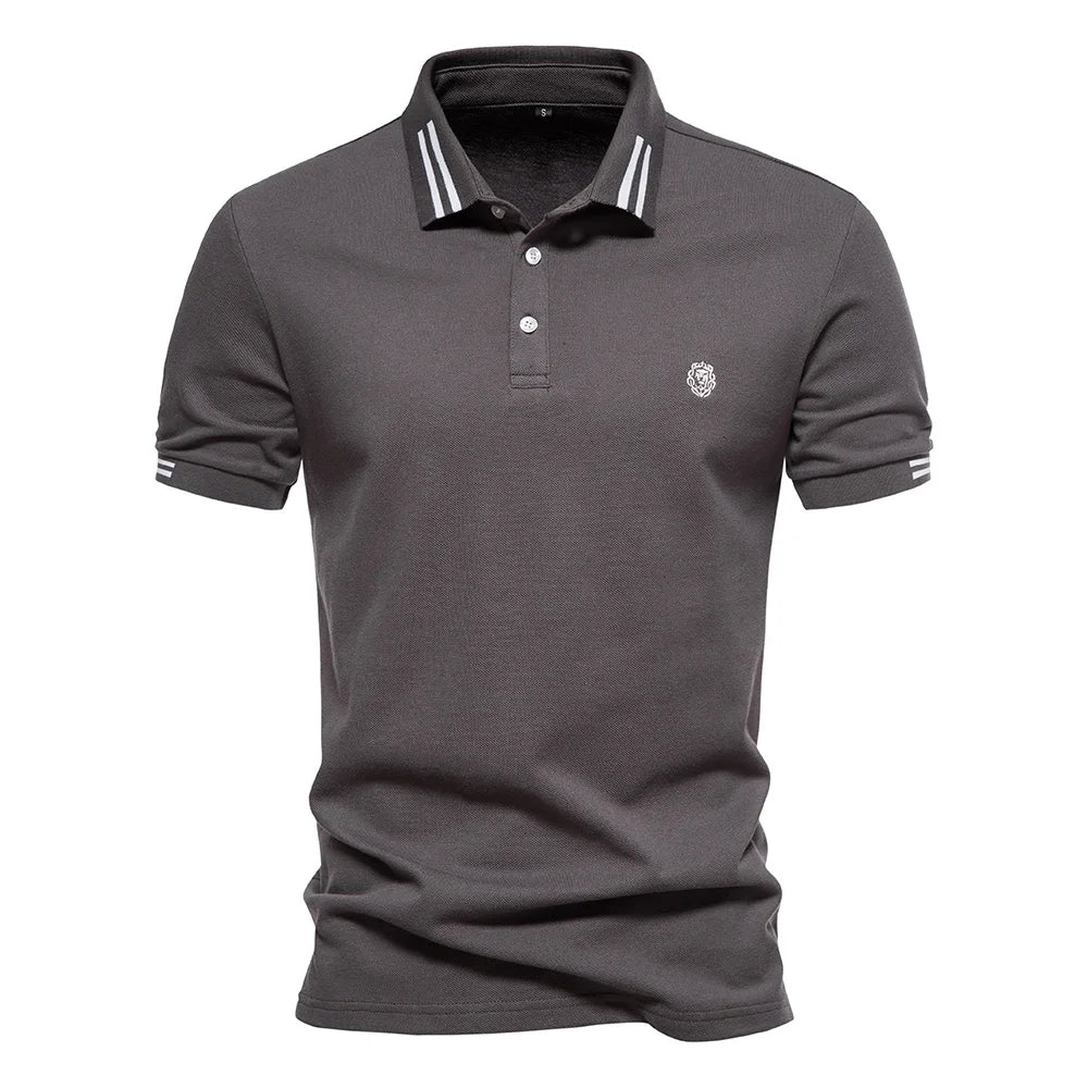 AIOPEON Men's 100% Cotton Polo Shirt – Refined Casual Style