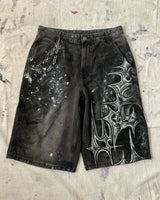 90s Vintage Flower Denim Shorts