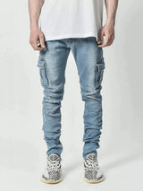 Men's Slim Fit Stretch Denim Cargo Jeans