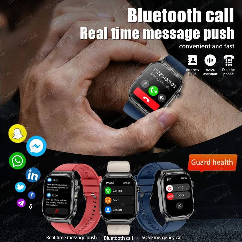 2026 New Accurate Measurement Health Smart Watch ECG+PPG Uric Acid Blood Pressure Blood Lipids BT Call Smartwatchs For Men Women