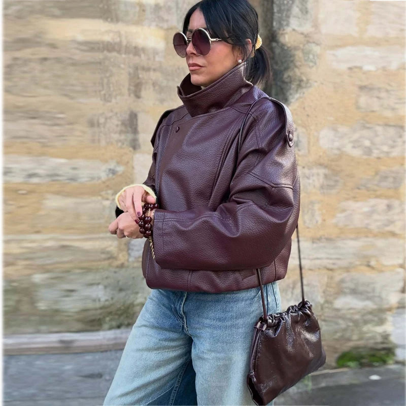 MUJER Faux Leather Windbreaker Jackets for Women Fashion Jacket Woman Warm Winter Women's Coat Outerwears Overcoat Female