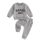 Baby Boy 2-Piece Fall/Winter Outfit | Letter Print Crewneck Sweatshirt & Joggers (0-3Y)