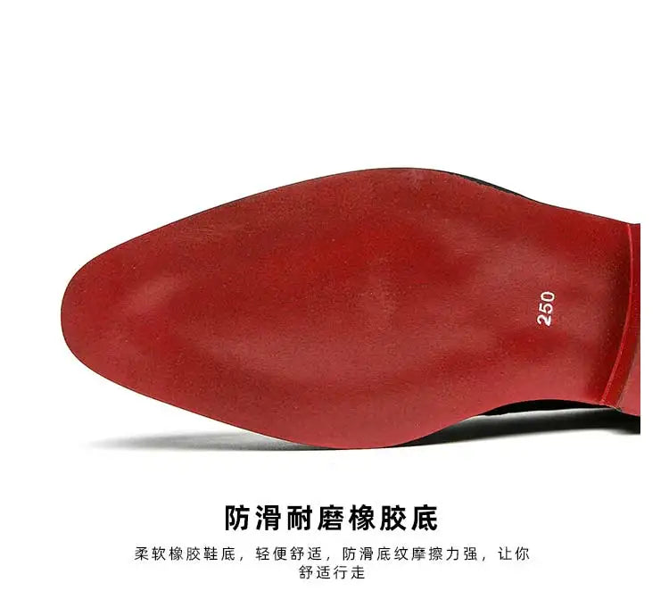 New In Red Bottom Shoes for Men Loafers Flock Solid Slip-On Party Men Dress Shoes Size 38-48 Free Shipping Men Shoes
