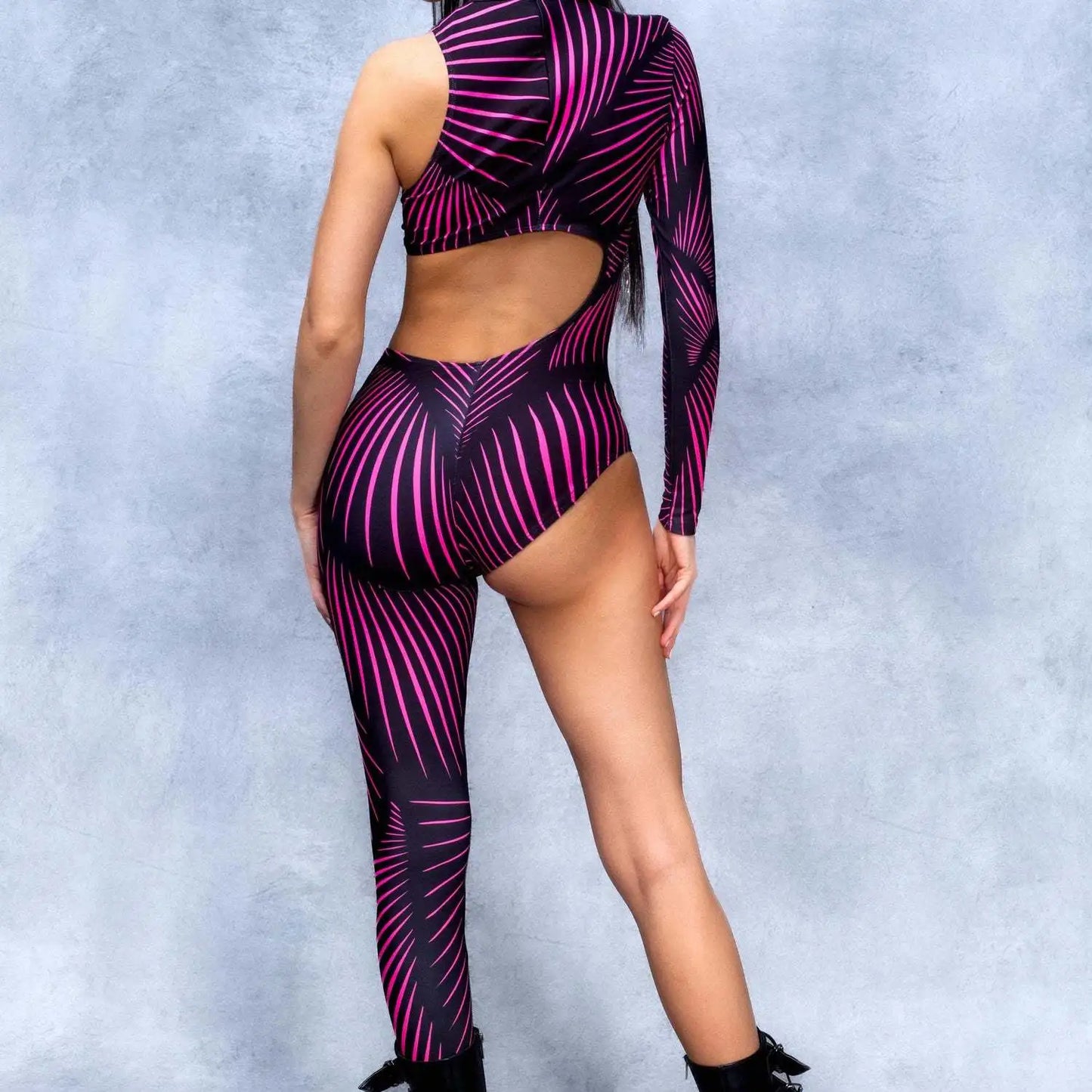 Women's Cyberpunk Rainbow Asymmetrical Bodysuit